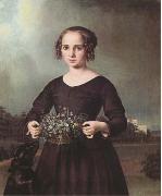 Ferdinand von Rayski, Portrait of a Young Girl (mk09)